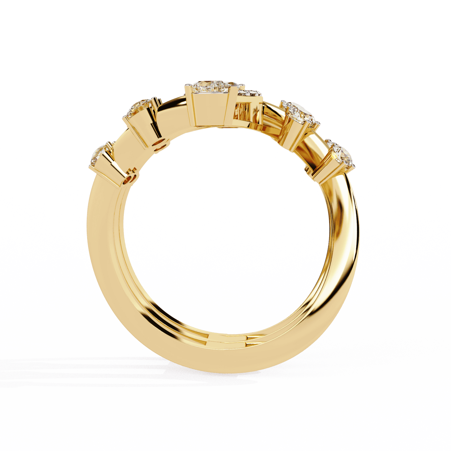 Spiral Charm Diamond Ring