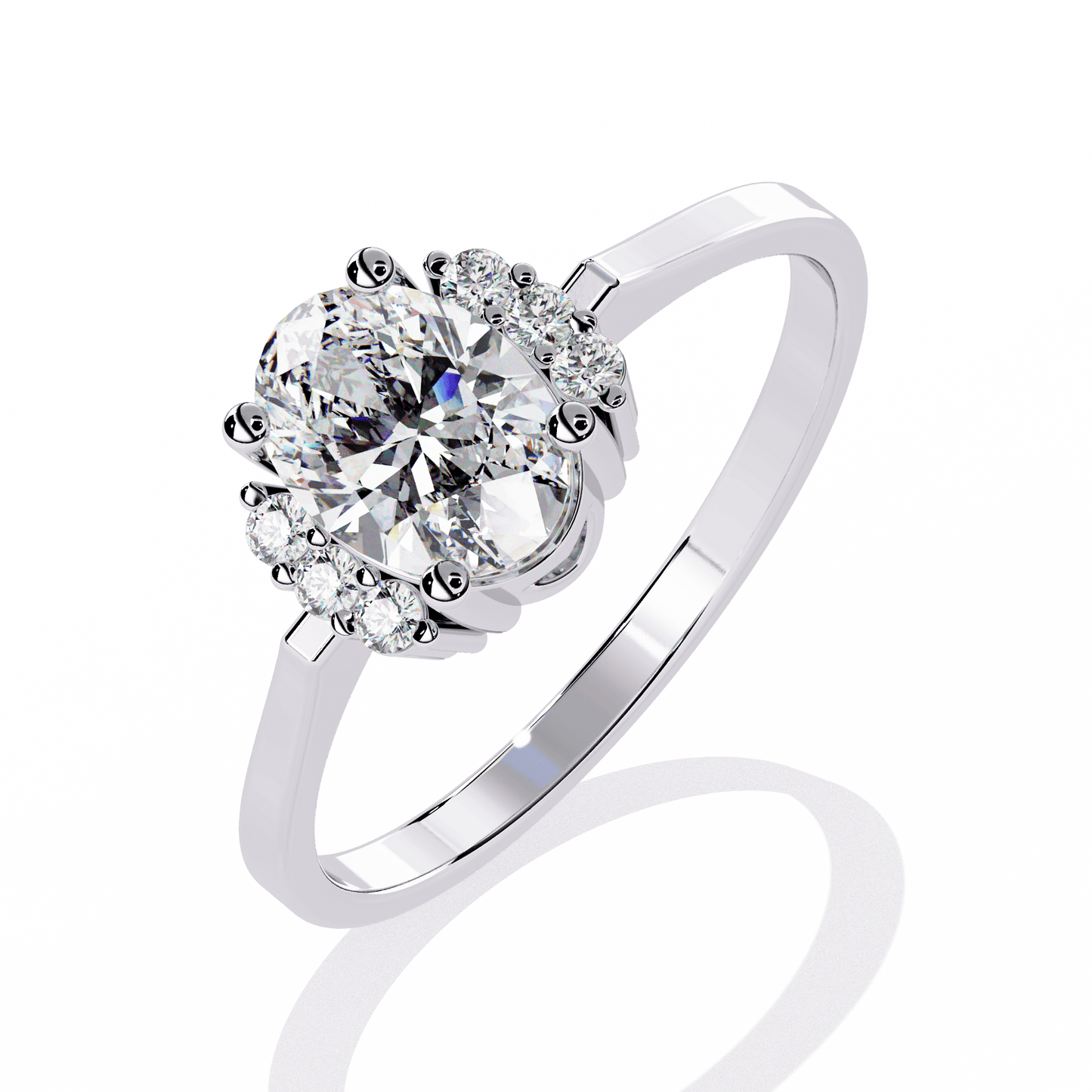 Wild Rose Oval Solitaire Ring