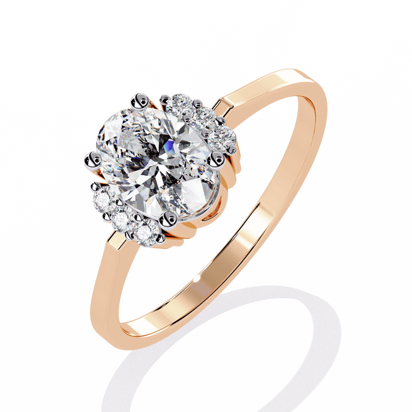 Wild Rose Oval Solitaire Ring