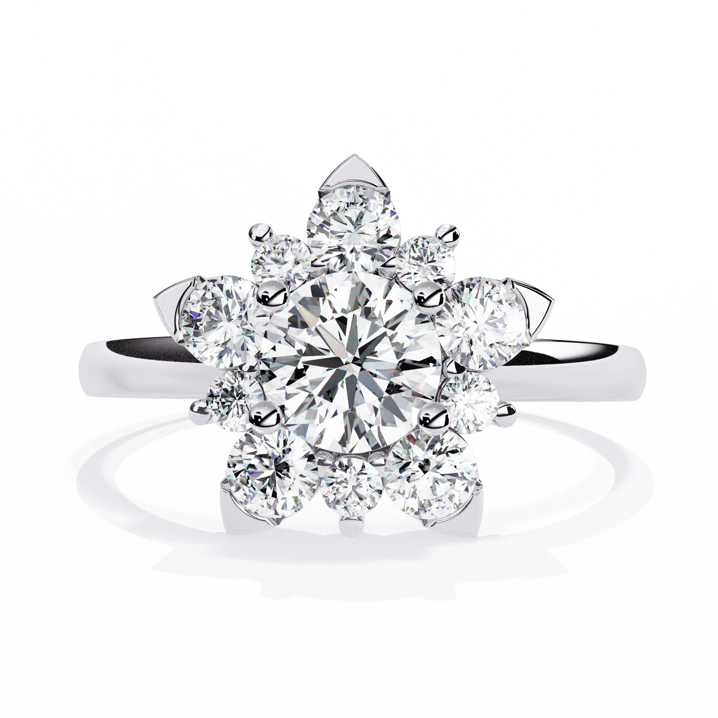 Rose Round Solitaire Ring