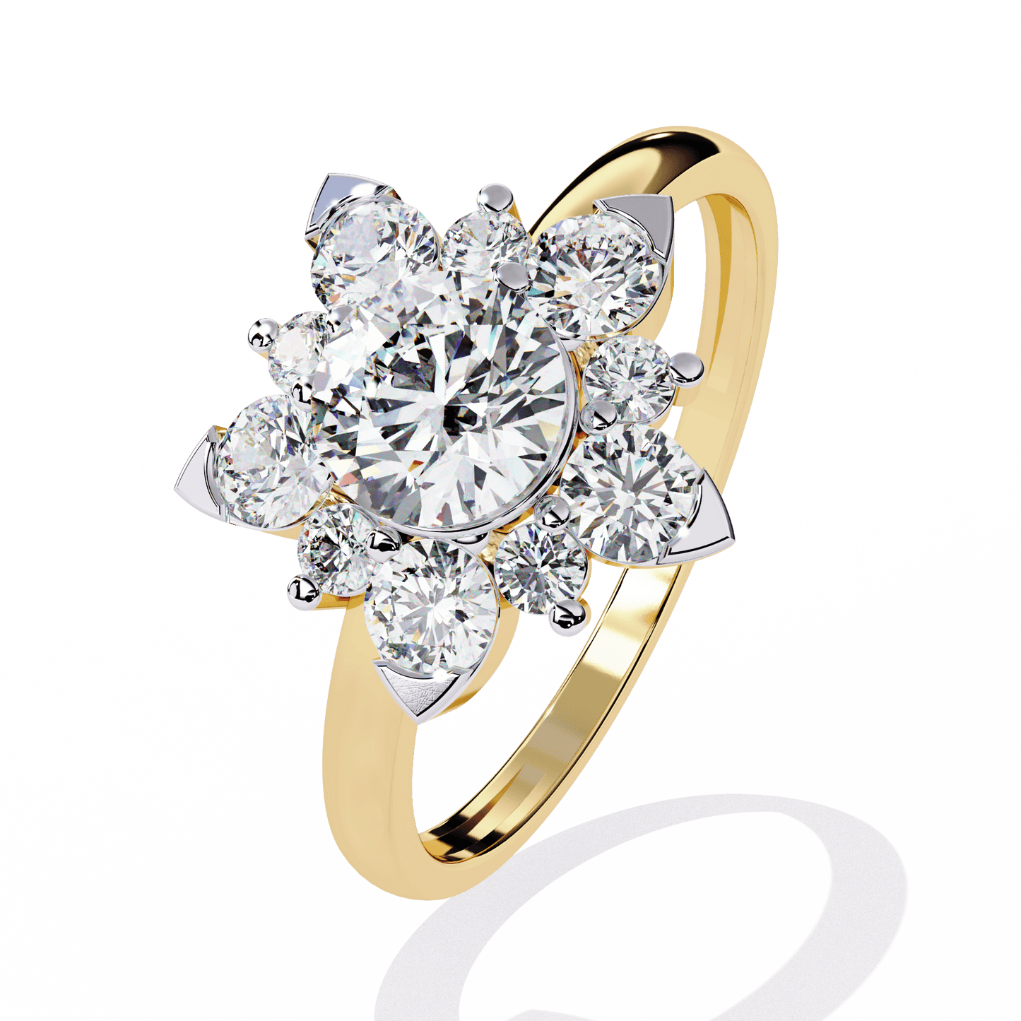 Rose Round Solitaire Ring