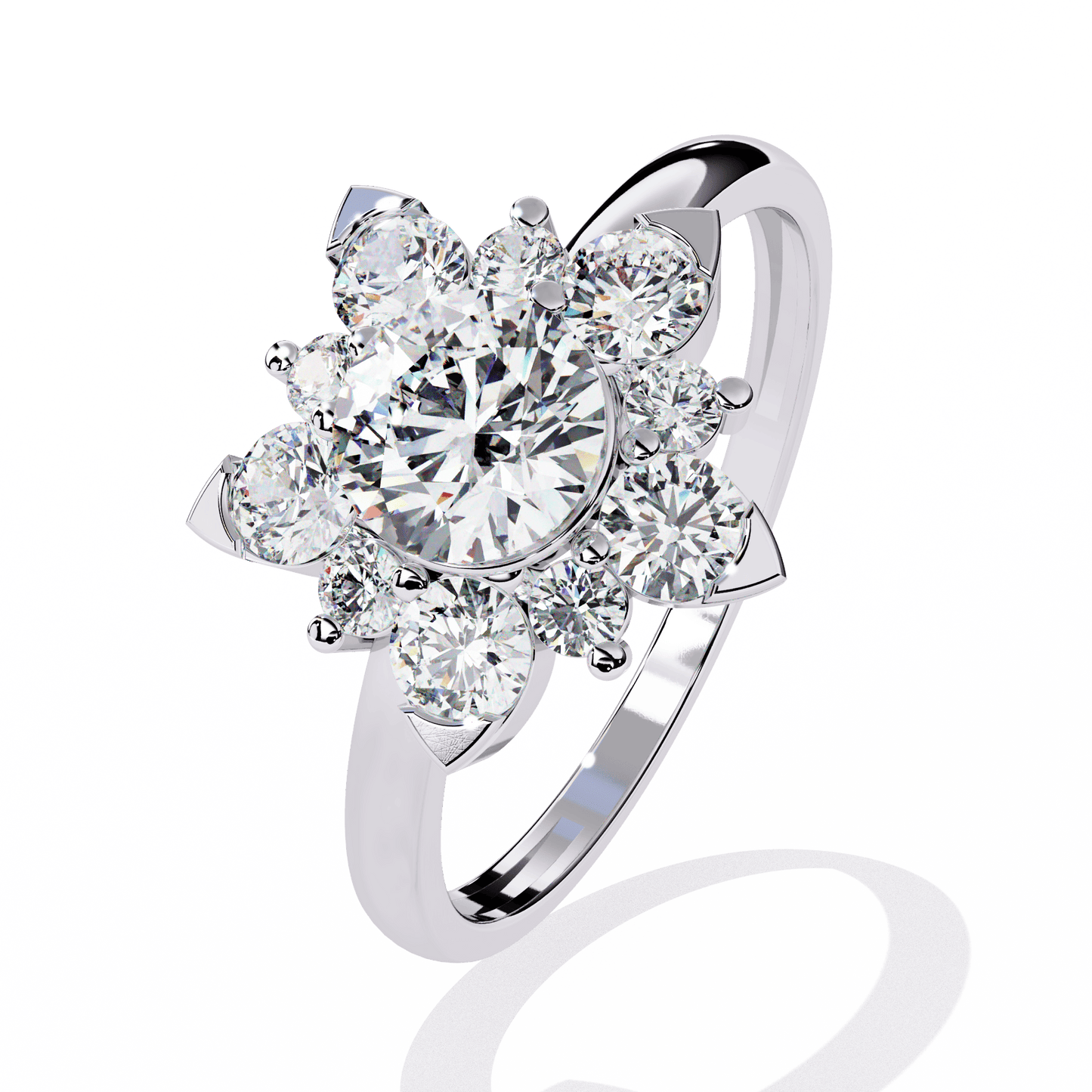 Rose Round Solitaire Ring