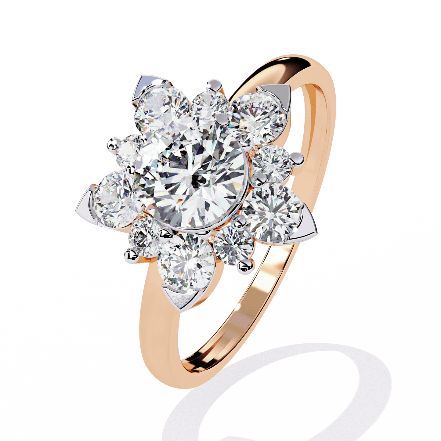 Rose Round Solitaire Ring
