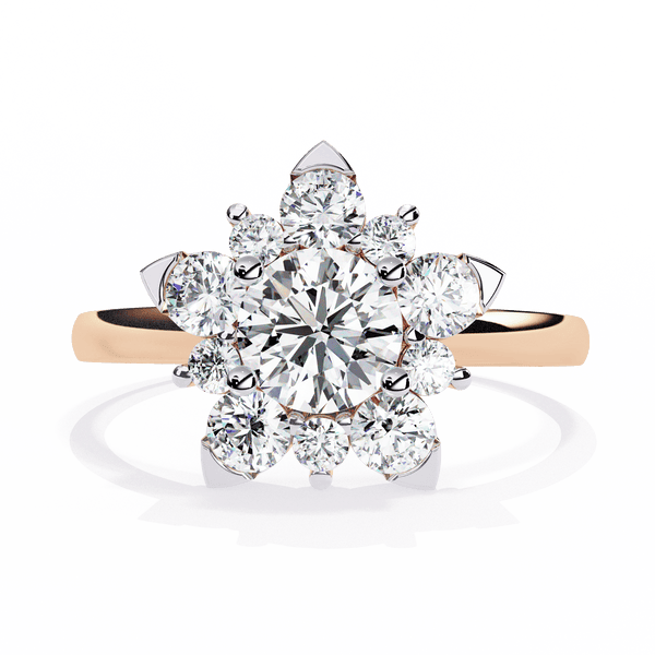 Rose Round Solitaire Ring