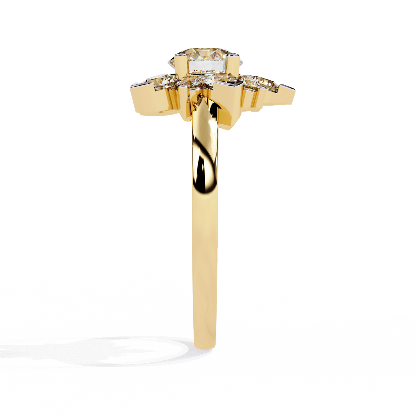 Rose Round Solitaire Ring