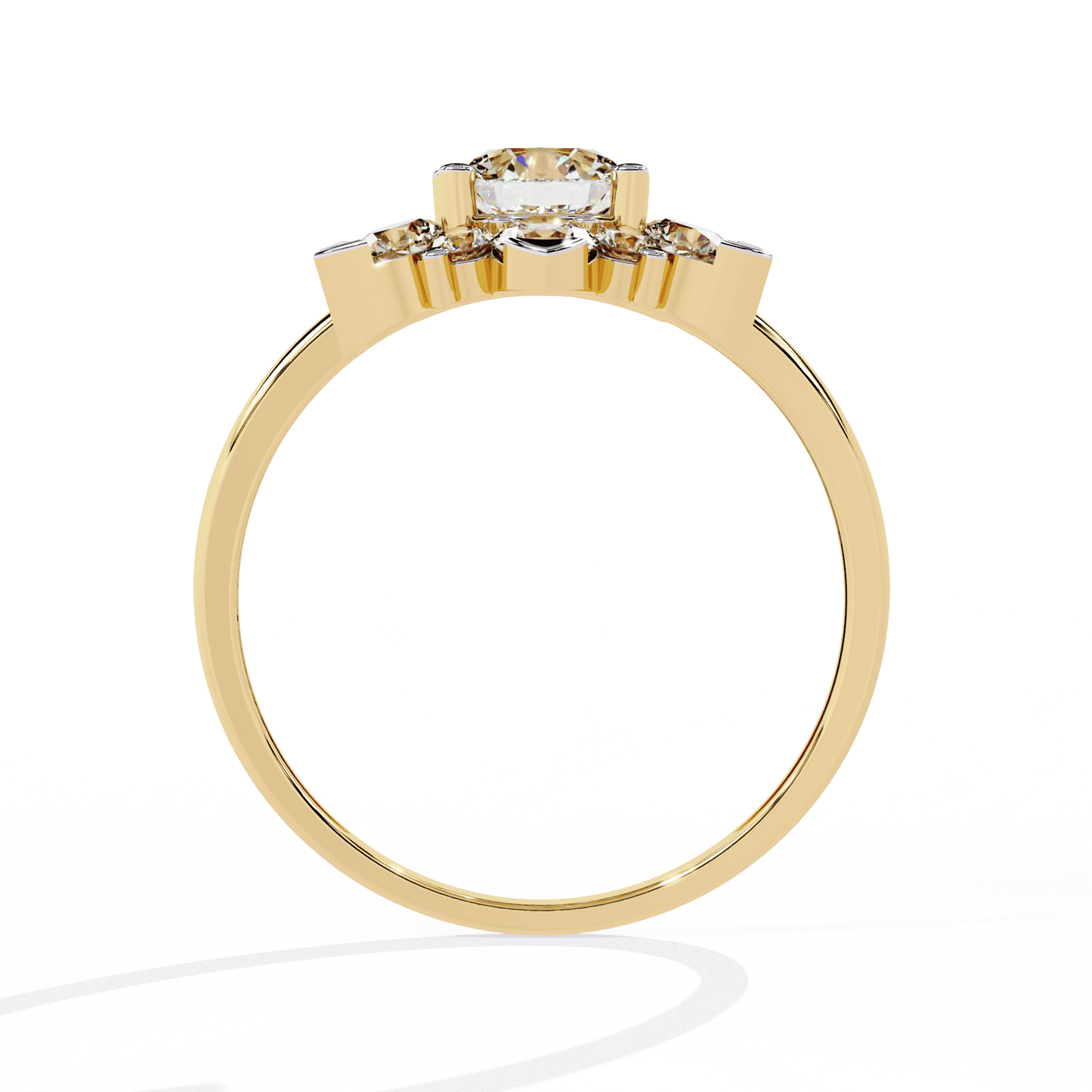 Rose Round Solitaire Ring