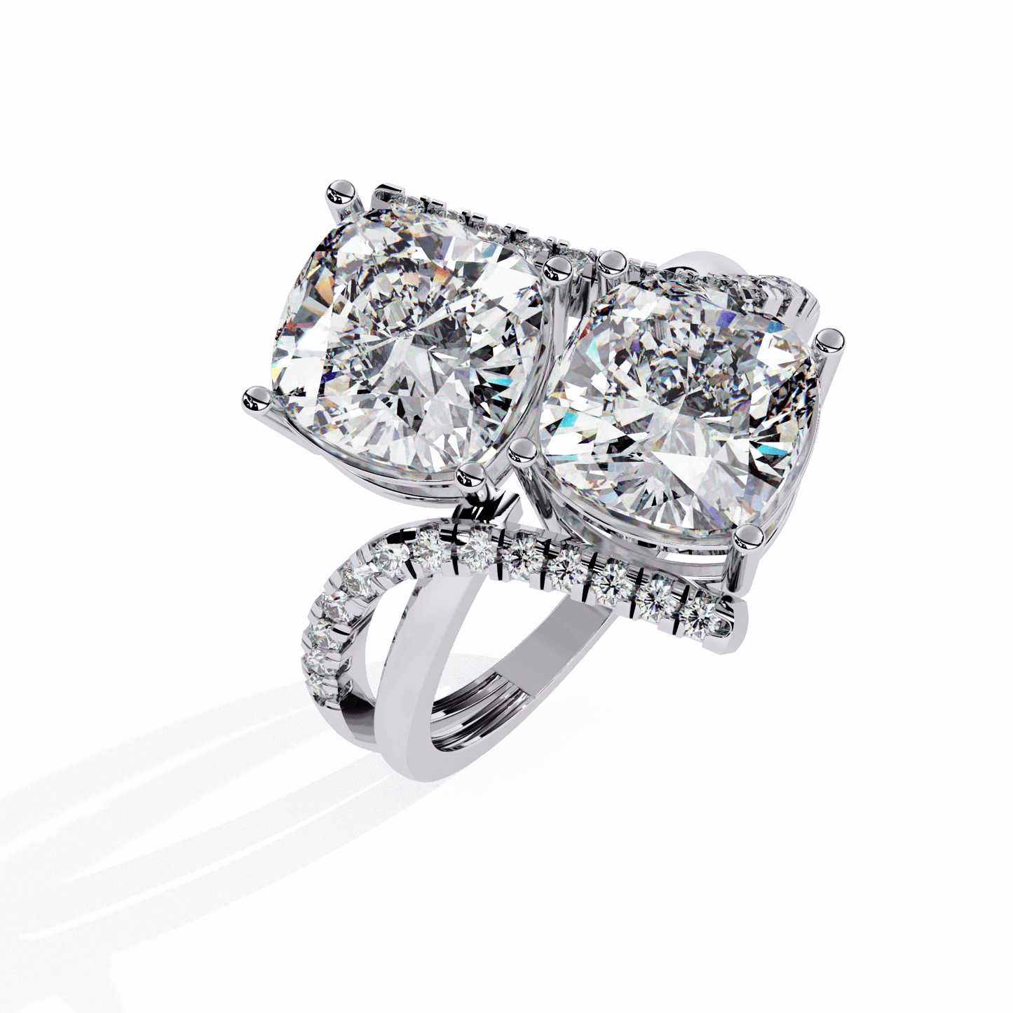 Double Cushion Solitaire Ring