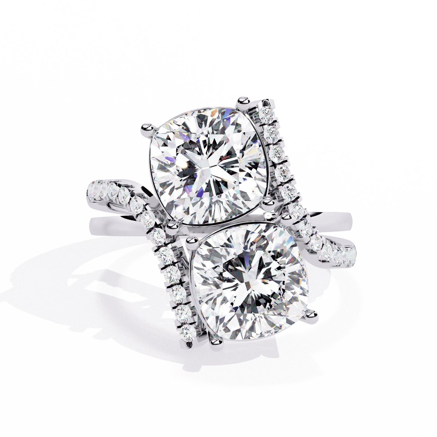 Double Cushion Solitaire Ring