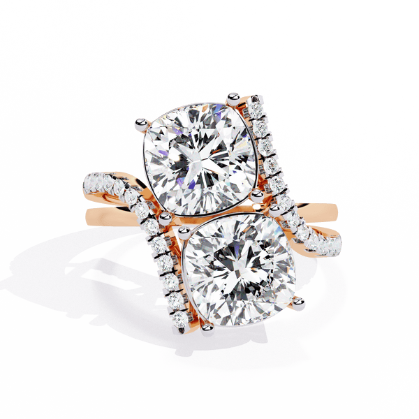 Double Cushion Solitaire Ring