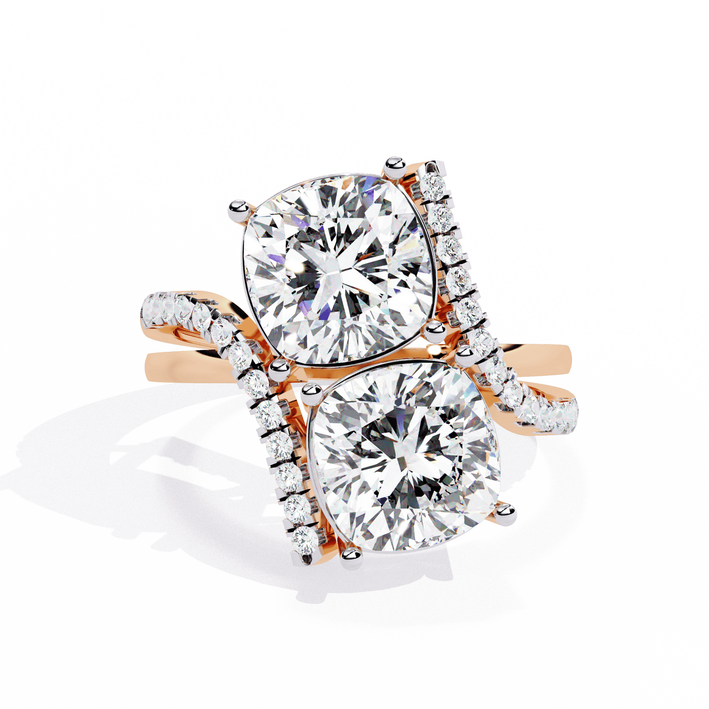 Double Cushion Solitaire Ring