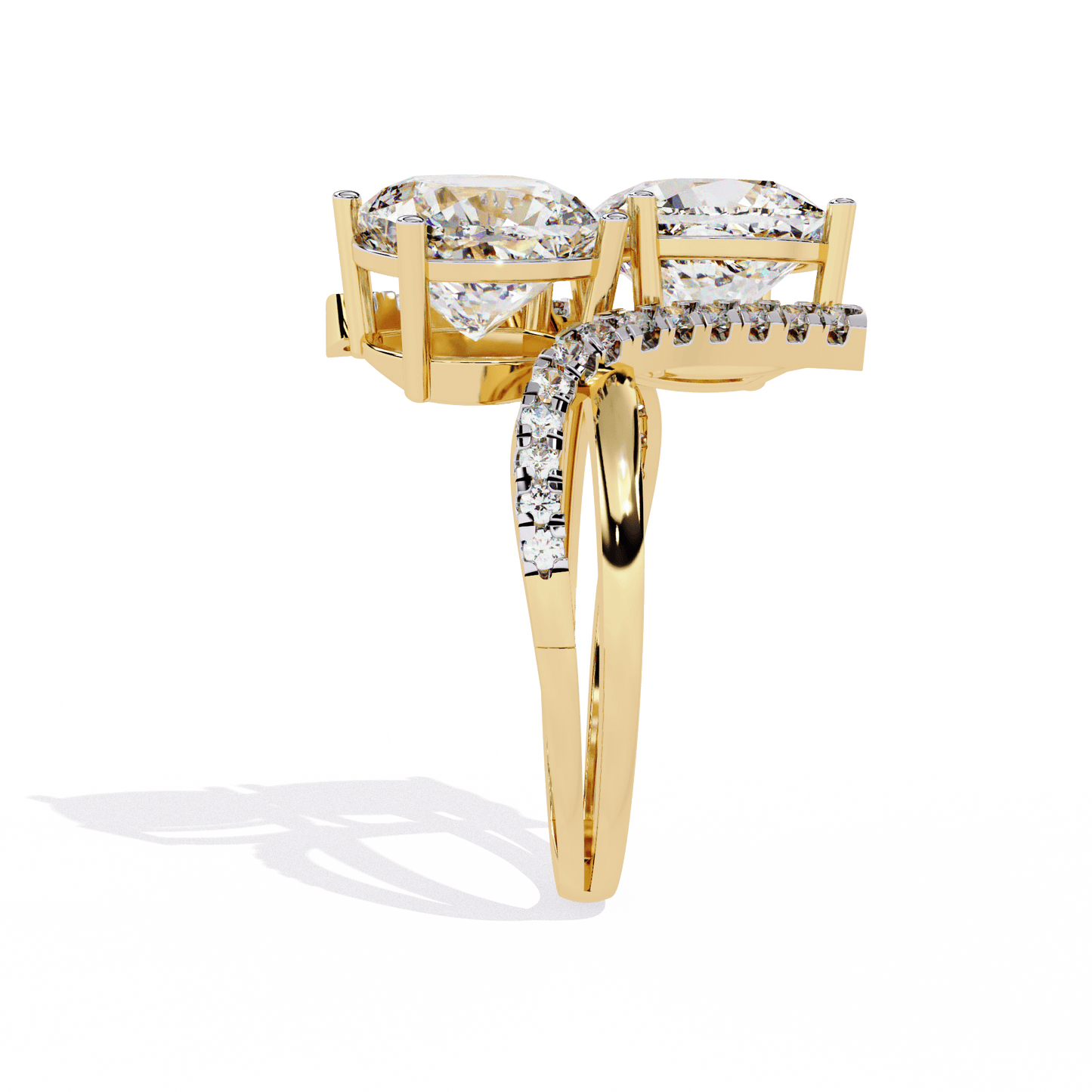 Double Cushion Solitaire Ring