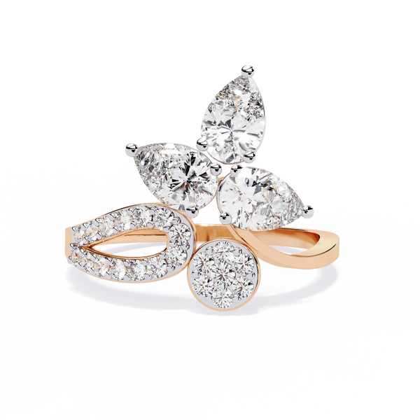 White Pea Cock Diamond ring