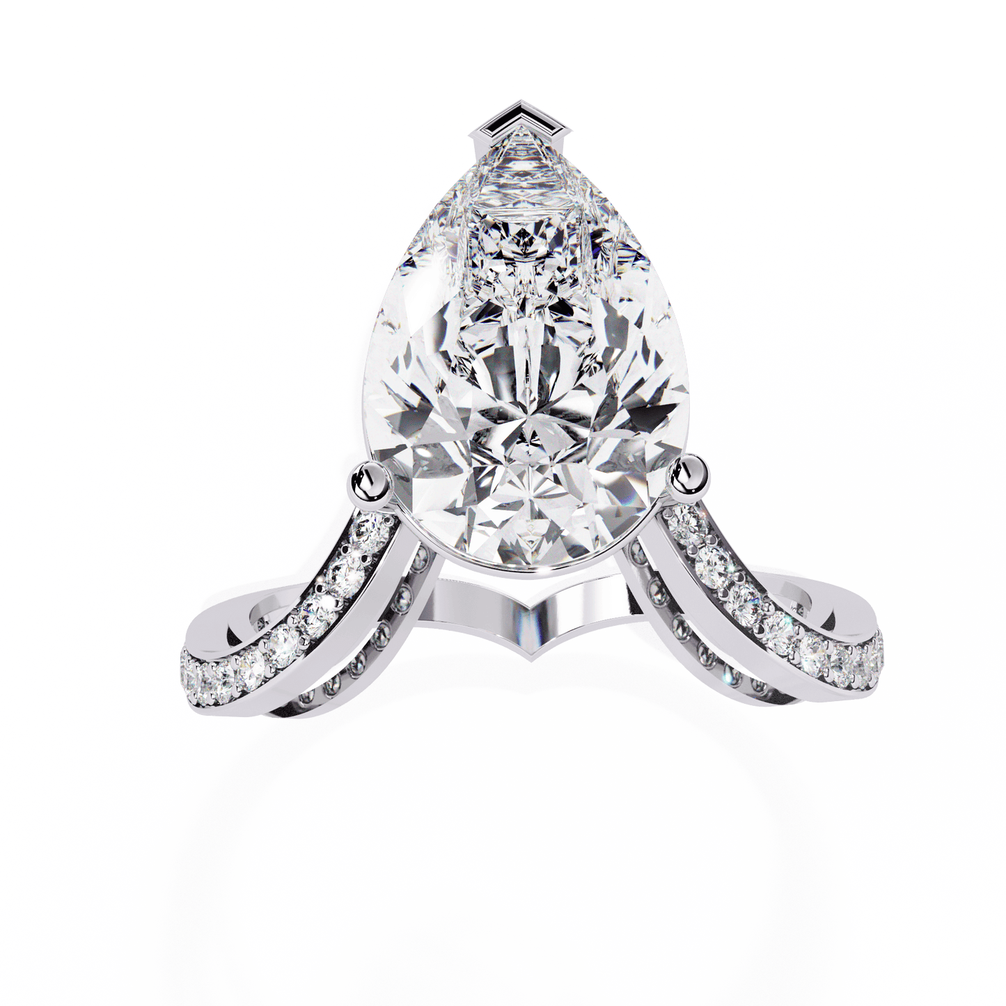 Iconic 4.77 Carat Pear Solitaire Ring
