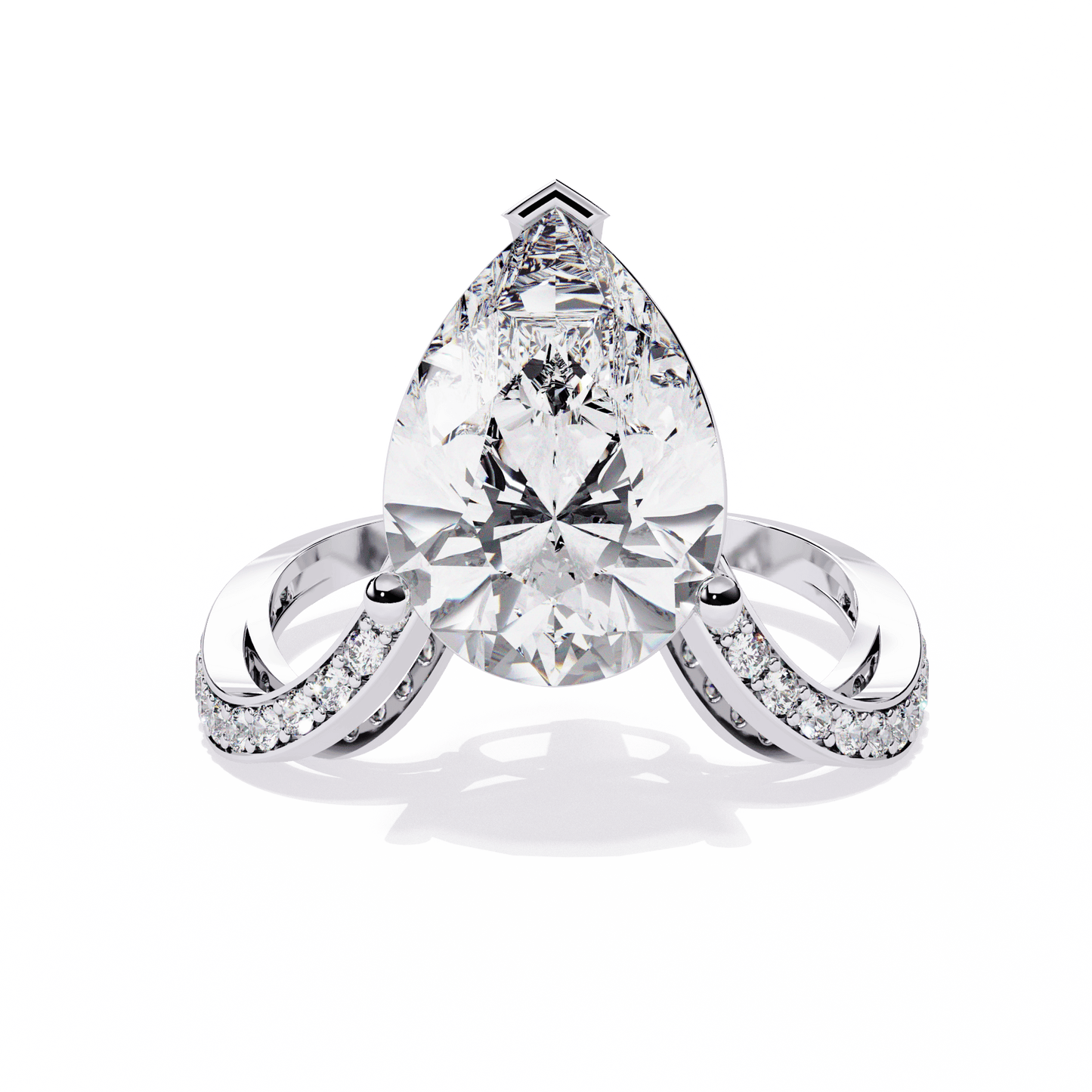 Iconic 4.77 Carat Pear Solitaire Ring
