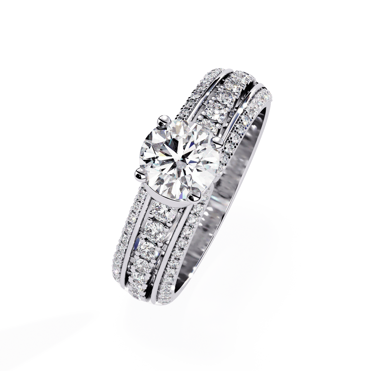 Pure Grace Round Solitaire Engagement Ring