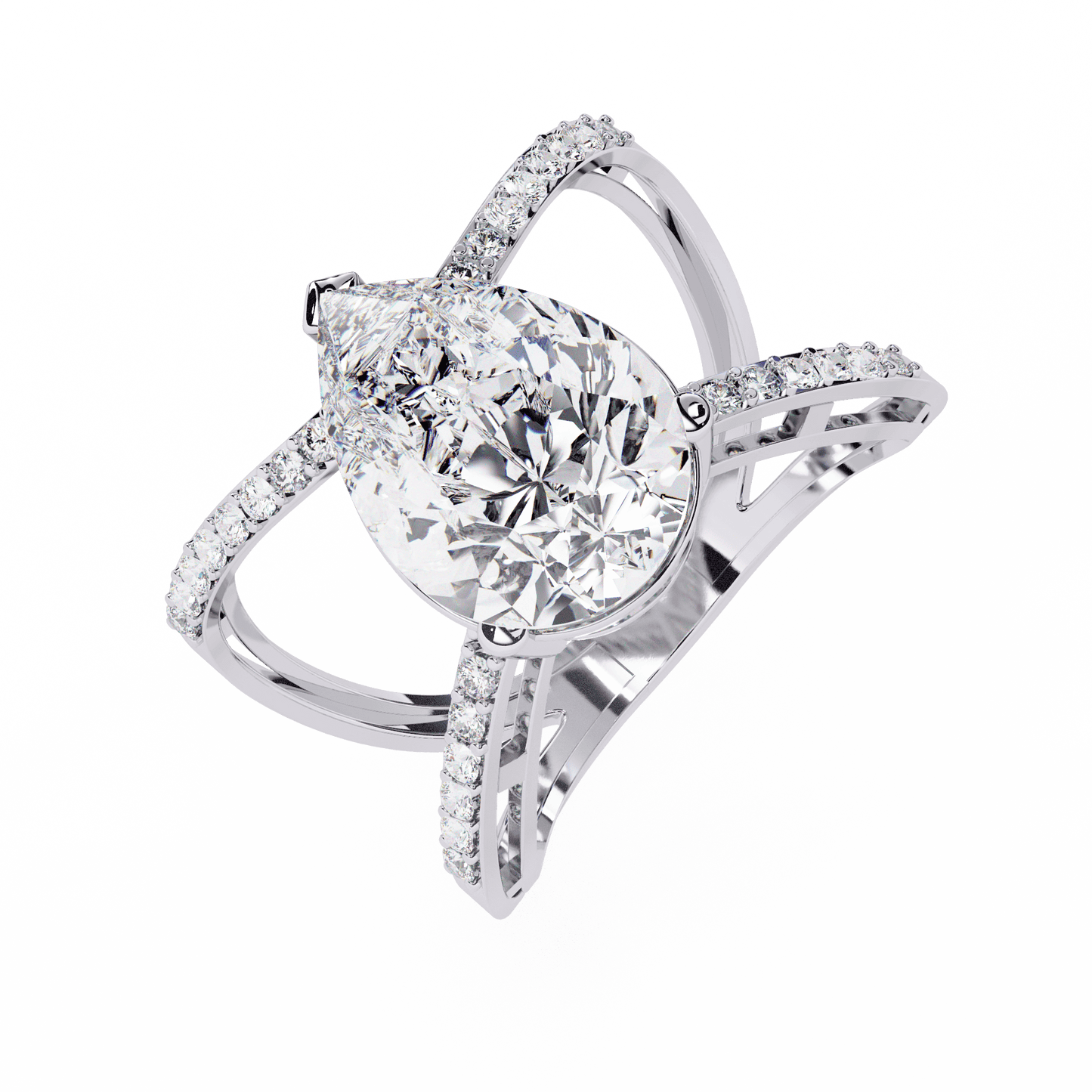 Light Weight Daily Wear Diamond Halo ring