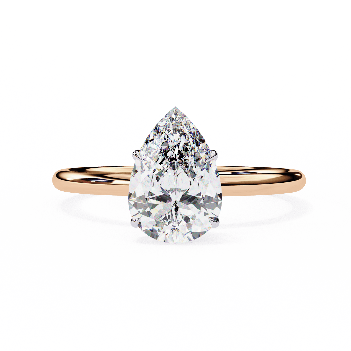 Prestine Pear Shape Solitaire Ring