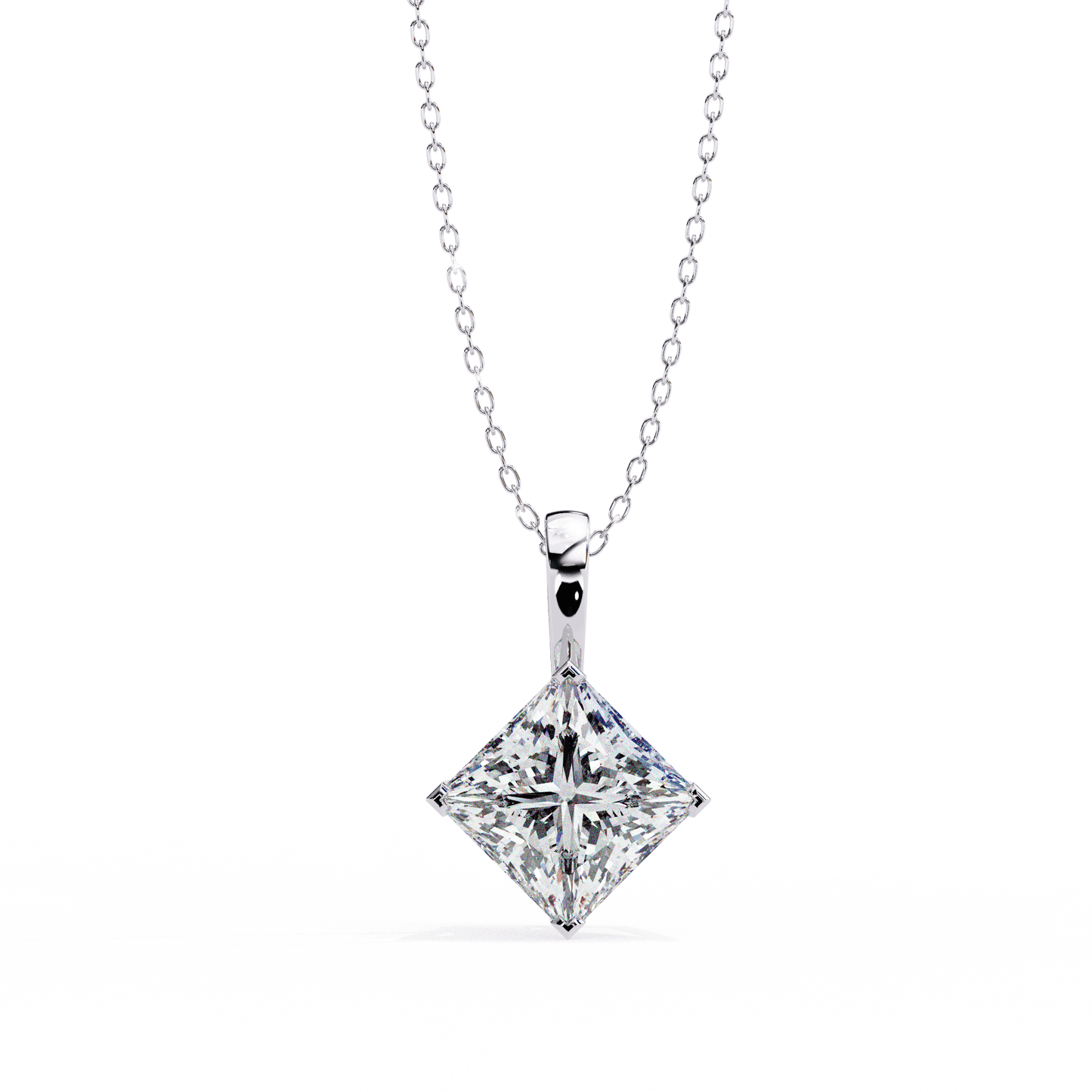 2.87 Carat Princess Solitaire Pendant