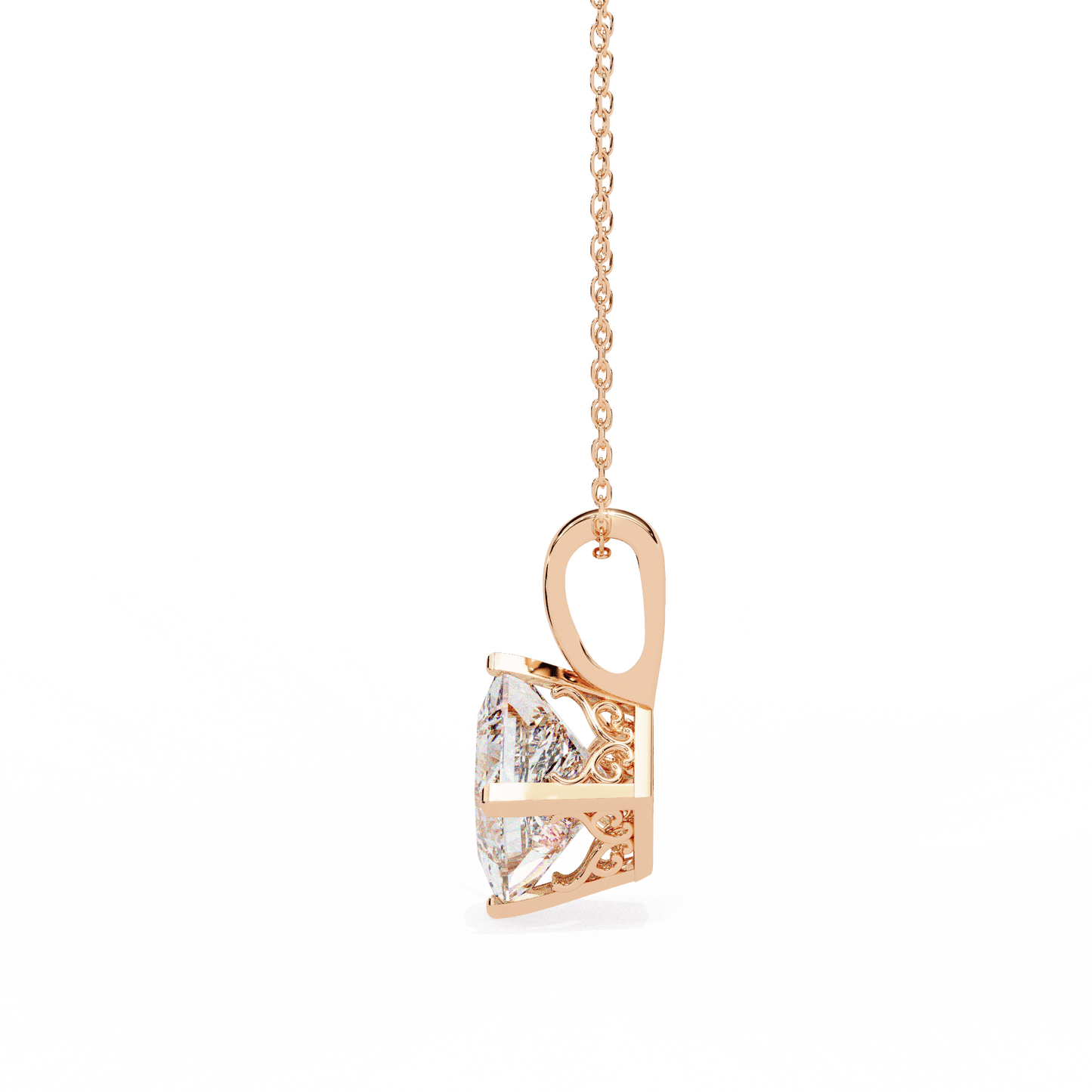 2.87 Carat Princess Solitaire Pendant