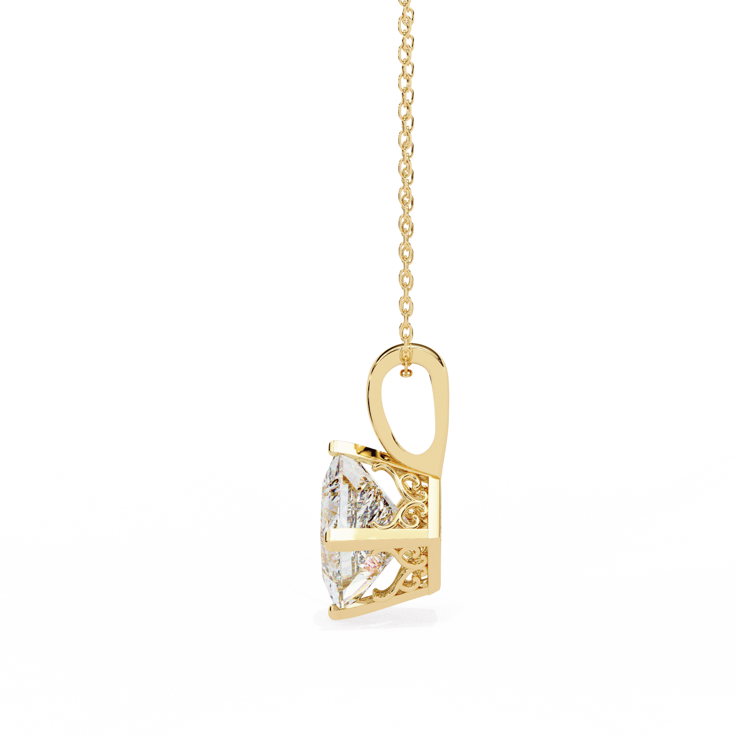 2.87 Carat Princess Solitaire Pendant