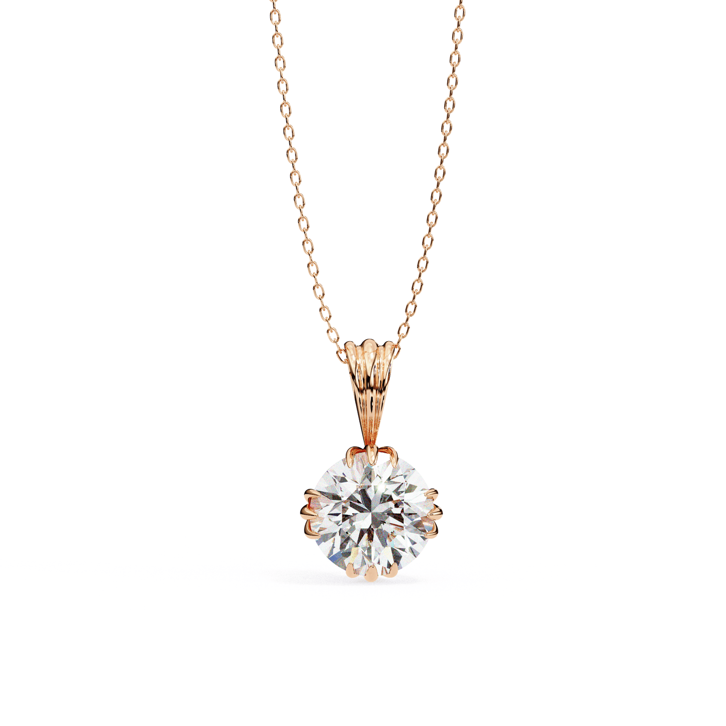 2.04 Carat Round Solitaire Pendant