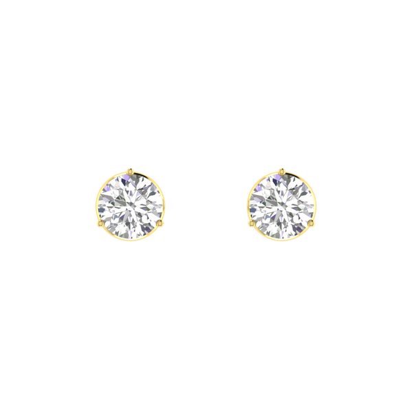 0.25 carat each 3 prong setting Round Diamond Earrings