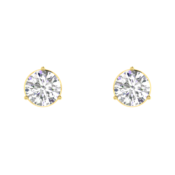 0.50 Carat each 3 Prong setting Round Diamond Earrings