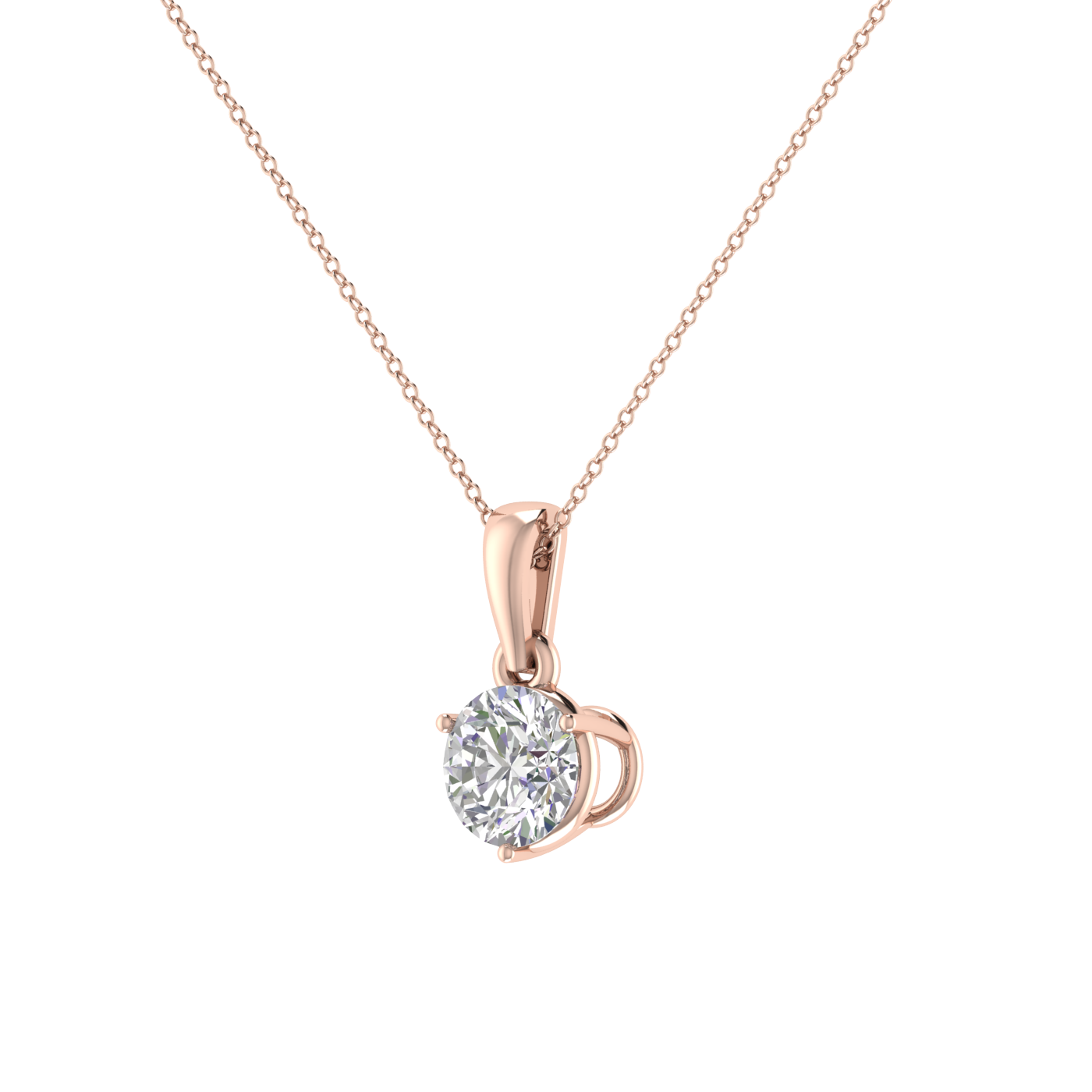 0.50 Carat 3 Prong setting Round Diamond Pendant