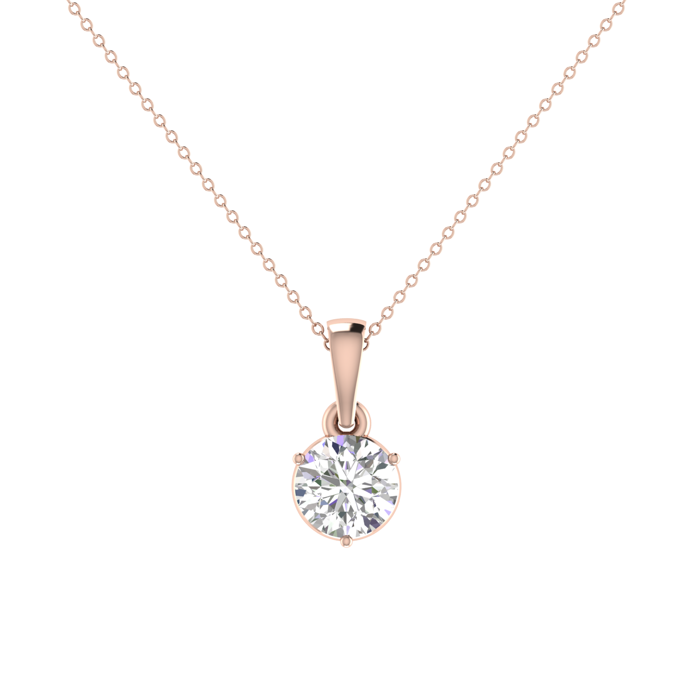 0.50 Carat 3 Prong setting Round Diamond Pendant