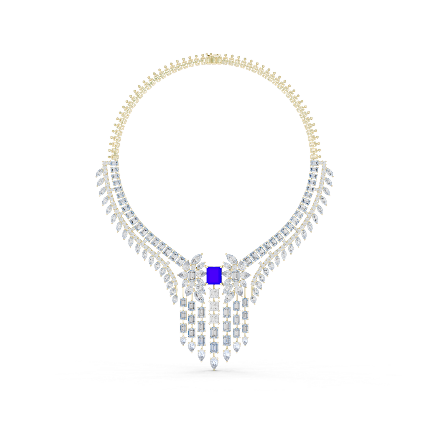 Majestic Royal Sapphire & Diamond Bridal Necklace - Price On Request