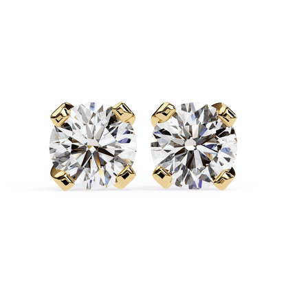 1 Carat Each Round Diamond Earrings