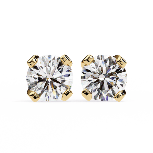 1 Carat Each Round Diamond Earrings