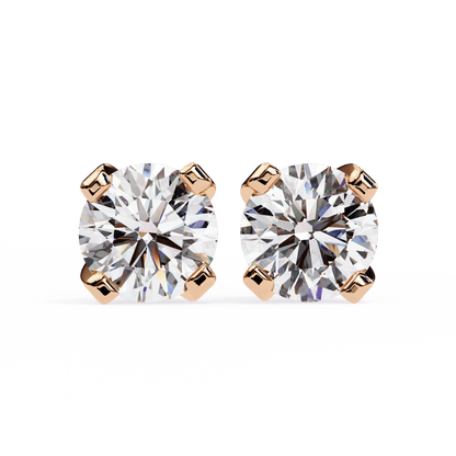 1 Carat Each Round Diamond Earrings