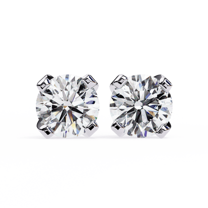 1 Carat Each Round Diamond Earrings