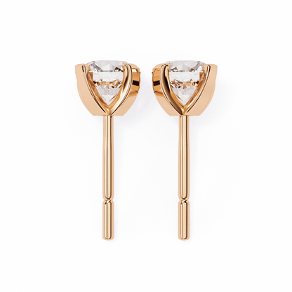 1 Carat Each Round Diamond Earrings