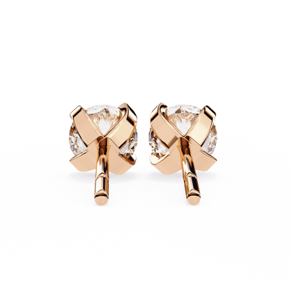 1 Carat Each Round Diamond Earrings