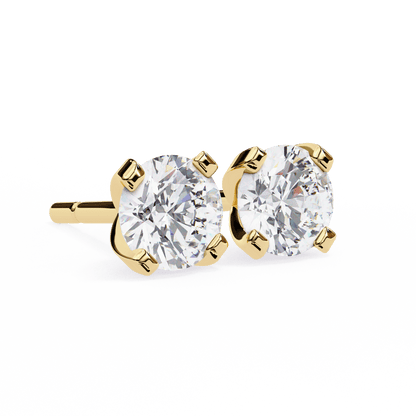 1 Carat Each Round Diamond Earrings