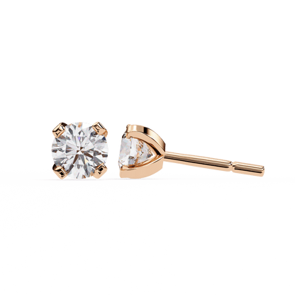 1 Carat Each Round Diamond Earrings