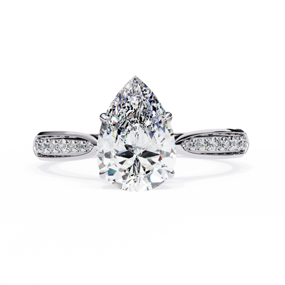 Little Drop Pear Solitaire Ring
