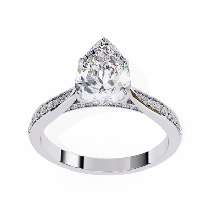 Little Drop Pear Solitaire Ring