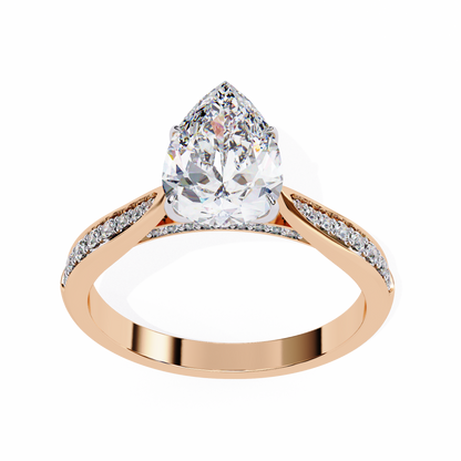 Little Drop Pear Solitaire Ring
