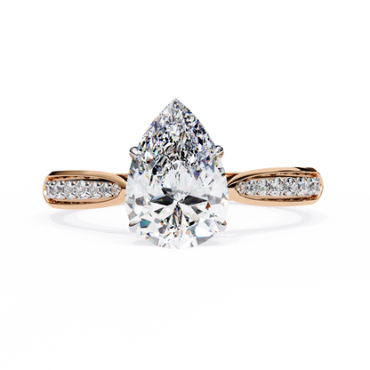 Little Drop Pear Solitaire Ring