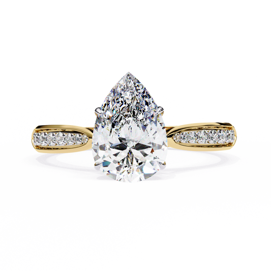 Little Drop Pear Solitaire Ring