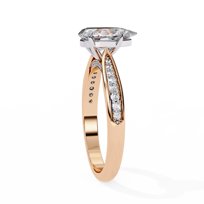 Little Drop Pear Solitaire Ring