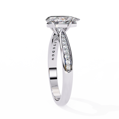 Little Drop Pear Solitaire Ring