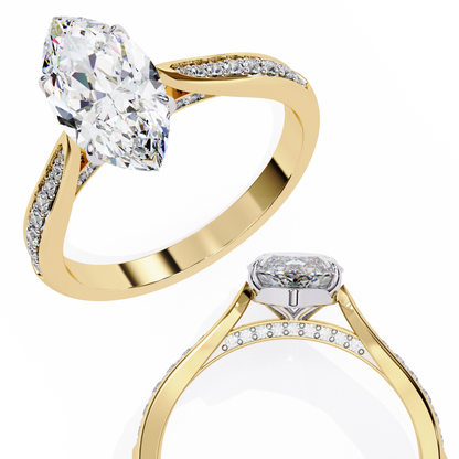 Minimalist Marquise Solitaire Ring
