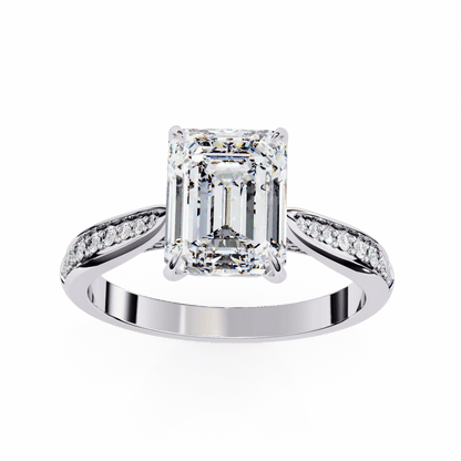 Perfect Emerald 2.56 Carat Solitaire Engagement Ring
