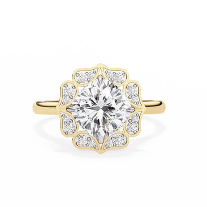 White Lotus Solitaire 3.36 Carat Engagement Ring