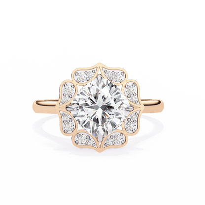 White Lotus Solitaire 3.36 Carat Engagement Ring