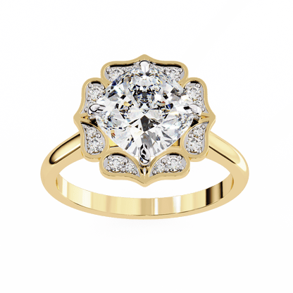 White Lotus Solitaire 3.36 Carat Engagement Ring